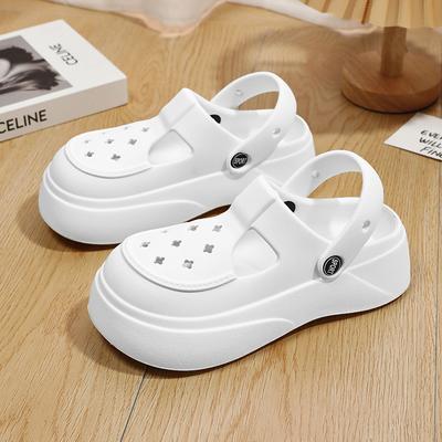Women  New Slipper Hole Shoes Summer Outdoor Casual Footwear Lightweight Wear Resistant Trending White Beach Shoes Girls