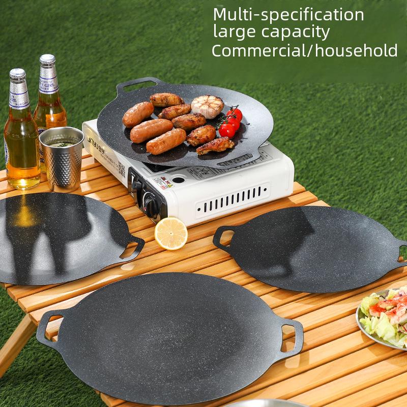 Korean BBQ Non-Stick Stone Grill Plate for Outdoor & Indoor Cooking