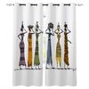 African Women Apron Ceramic Cartoon Window Curtains Bedroom Kitchen Decor Curtain Panel Window Curtains for Living Room