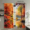 2 Pcs Autumn Scenery Print Curtains,suitable for Bedroom,living Room Kitchen Decoration,home Decoration,window Decoration