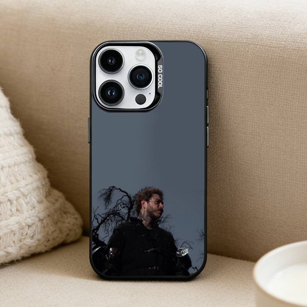 King P-Post M-Malone Phone Case For iPhone17, 16,15,14,13,12 Pro Max Black Candy Matte Shockproof Cover