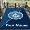 Custom Text Printed Rug Manchester City Non Slip Floor Carpet For Home Room Decor