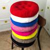 Seat Cushion Round Futon Design Furry Short Plush Surface Extra Thick Chair Floor Cushion Anti-Slip Design Solid Color Chair Cushion