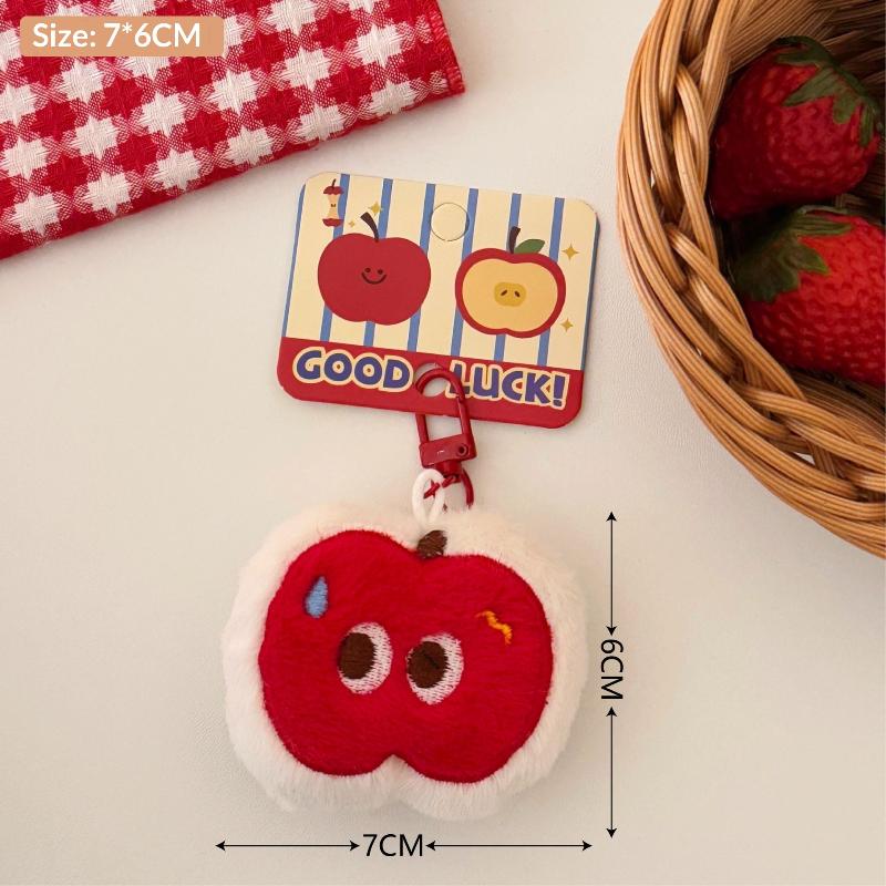 

Cute Plush Apple Pendant Cartoon Keychain Kawaii Stuffed Doll Coin Purse Backpack Bag Pendant Decorative Car Key Chains Gift