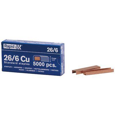Agrafe 26/6 cuivrees - boite de 5000