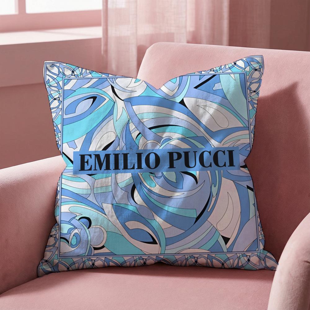 Fashion E-Emilio logo Puccis Cushion Cover Multi-Scene Pillow Cover for Home & Car - Reversible, Soft & Durable for Daily Use
