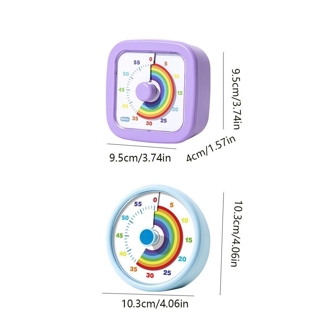 60 Minutes Countdown Alarm Clock Round/Square Kitchen Timer Cartoon Visual Timer  Reading Room