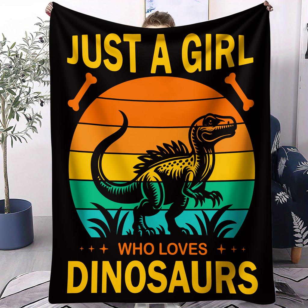 1PC Dinosaur Skeleton Tropical Fleece Throw Blanket for Fans Quality Soft Warm Blanket for Travel Picnic Home for Girl Boy