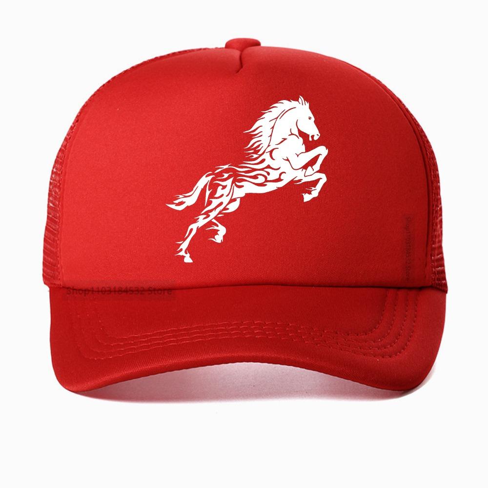 Handsome Horse Unisex Baseball Net Cap Spring Summer Outdoor Adjustable Breathable Sunscreen Hat Adjustable