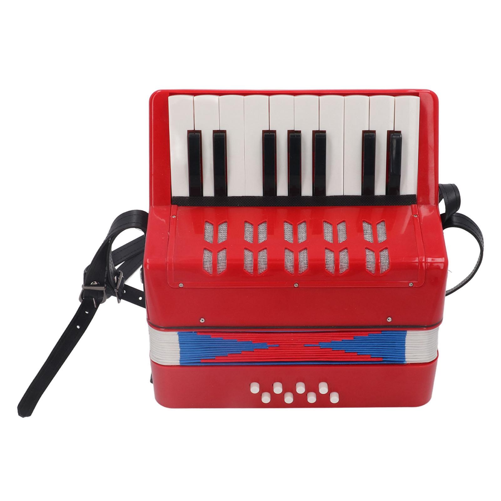 

Фортепианный аккордеон начального уровня 17 клавиш 8 басовых клавиш ABS с выдвижным ремнем Портативный подарочный зеленый красный