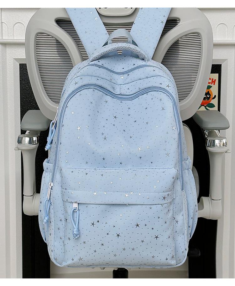 Schoolbag Korean Ins Wind Star Backpack Women, Large Capacity Junior High School Girls High School Student School Bag Leisure Travel Backpack