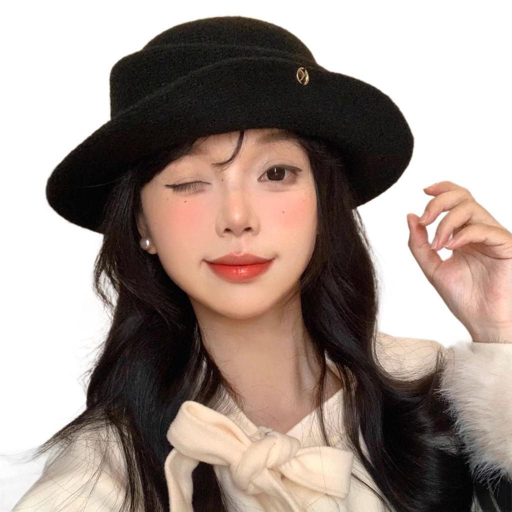 Korean-Style Rolled Brim Beret for Women - Elegant, Versatile Spring & Autumn Fashion Hat