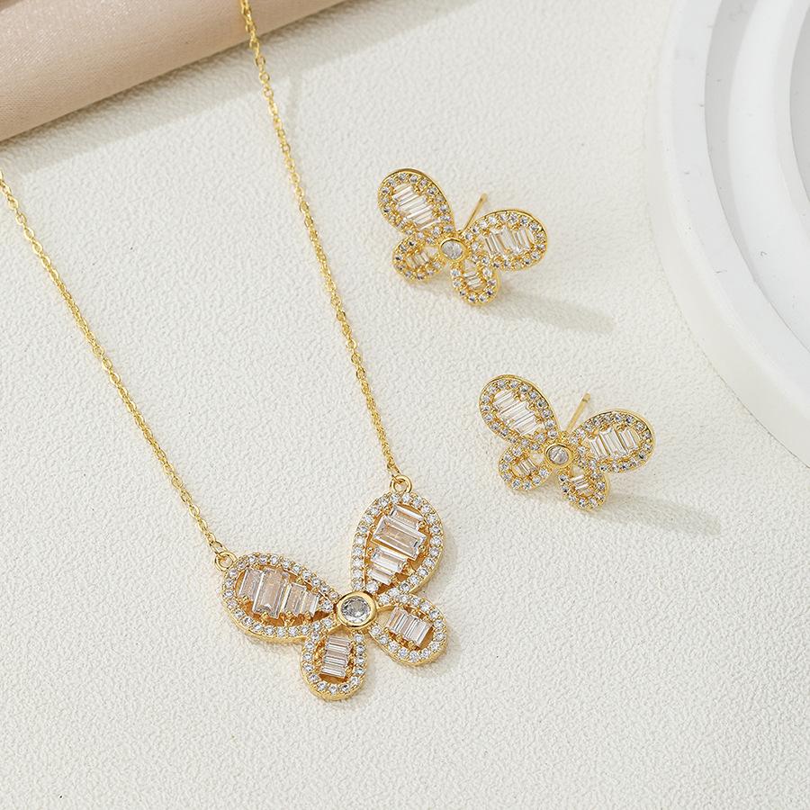 2026 Butterfly Necklace Jewelry Ins Light Luxury Niche Design Zircon Pendant Collarbone Chain Women s Gift Box 45CM