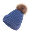 European and American Autumn and Winter New Hats, Twist Knitted Wool Hats, Imitation Raccoon Big Hairball Versatile Thermal Pullover Hats