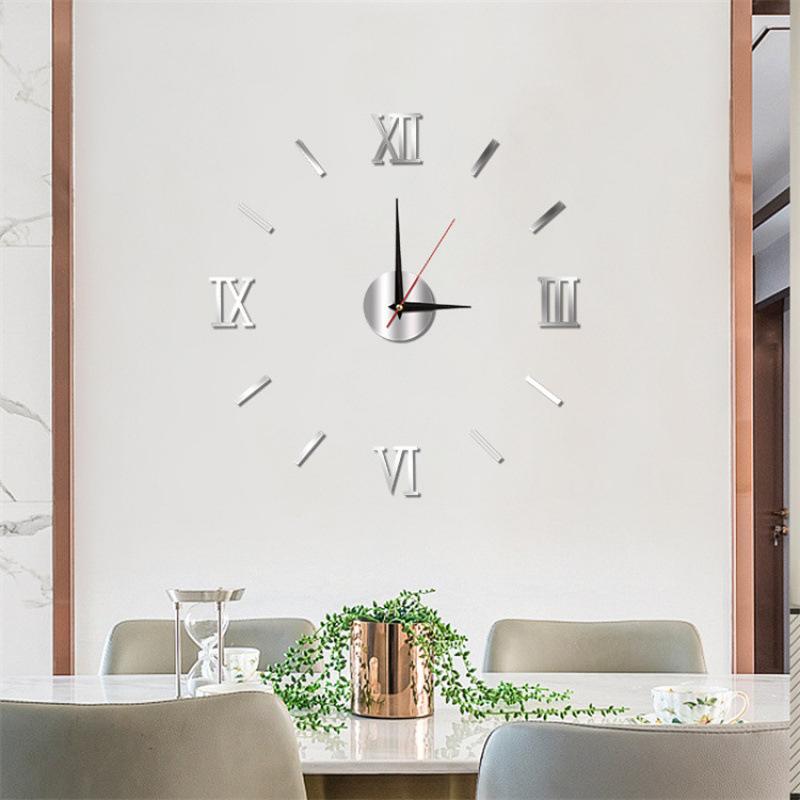 Creative and Simple Living Room Luminous Art Clock, Personalized DIY Wall Clock, Punch-free Silent Decorative Wall Sticker Clock