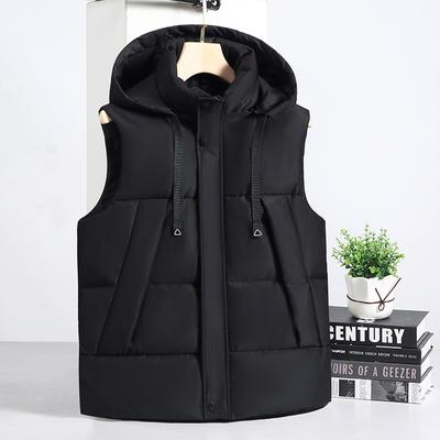 Autumn Winter Sleeveless Parka Man Outerwear Hooded Fashion Loose Thick Warm Vest for Men Jackets