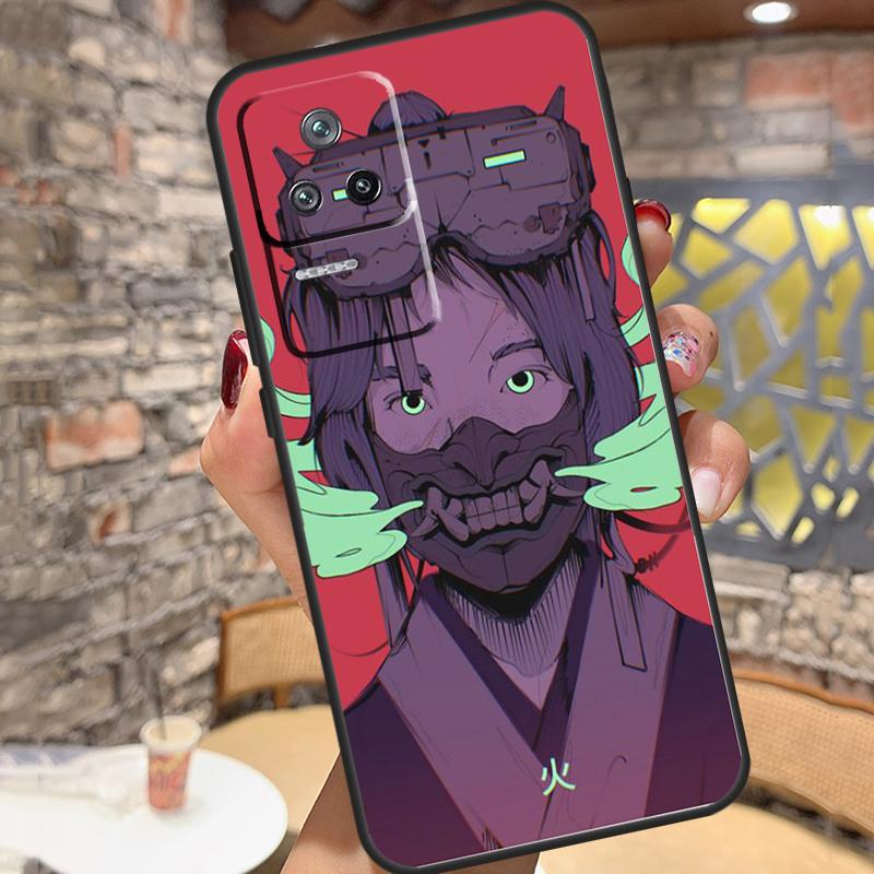 Samurai Oni Mask Case For Xiaomi 14 Ultra 15 13 11T 12T 13T 14T Pro POCO X3 X5 X6 X7 Pro M6 F5 F6 Pro Cover
