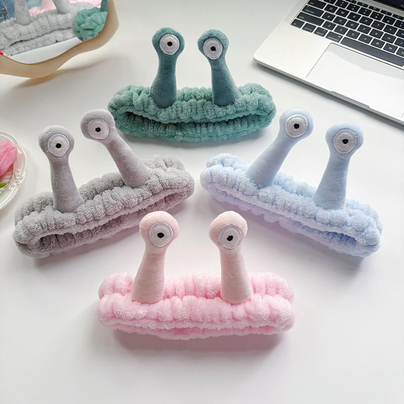 Animal Ears Headband With Fluffy Ball Soft Coral Fleece Elastic Band For Women Makeup Face Washing Skin Care Cosmetic