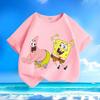 Classic Spongebob Squarepants Cartoon New Unisexs And Unisexs Middle Aged Childrens Tshirts Cotton Loose Versatile Top