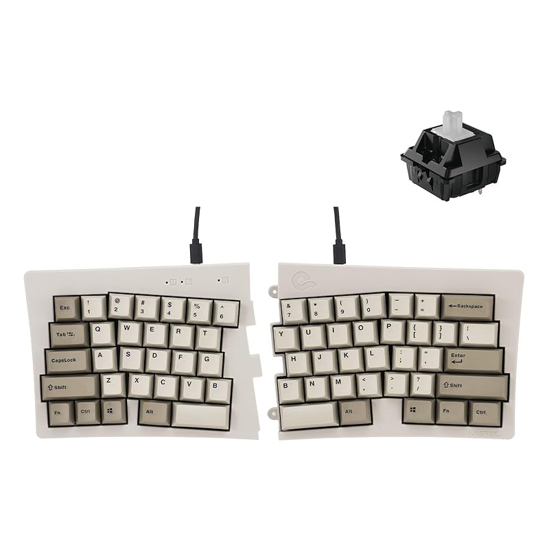 

BAROCCO MiSTEL MD600 Alpha Rhino (English layout/clear axis) Separate type keyboard wired USB/Wireless Bluetooth 5.0 60% layout 64 key white PBT rhino