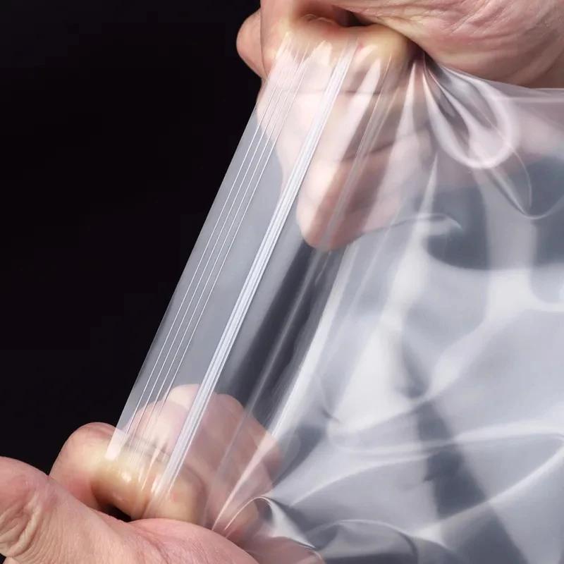 Transparente Zip-Verschlussbeutel Plastik Vakuum Aufbewahrungsbeutel für Kleinschmuck Küche Lebensmittelverpackung Wiederverschließbarer Heimverschlussbeutel