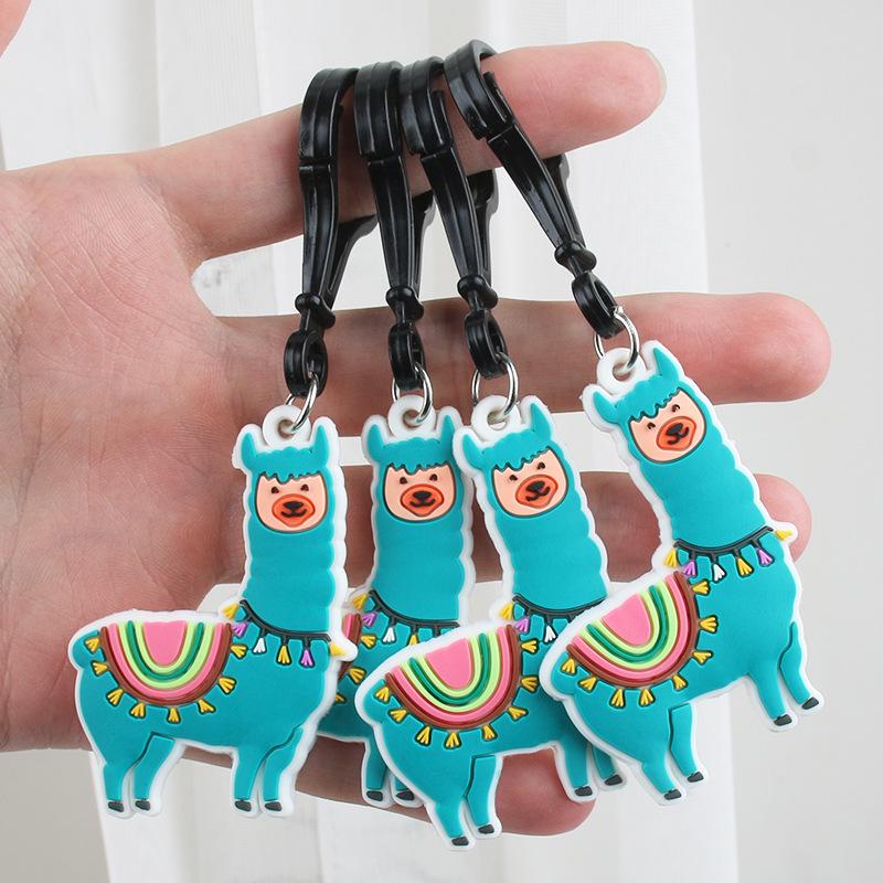 Adorable Alpaca Soft Rubber Keychain Pendant