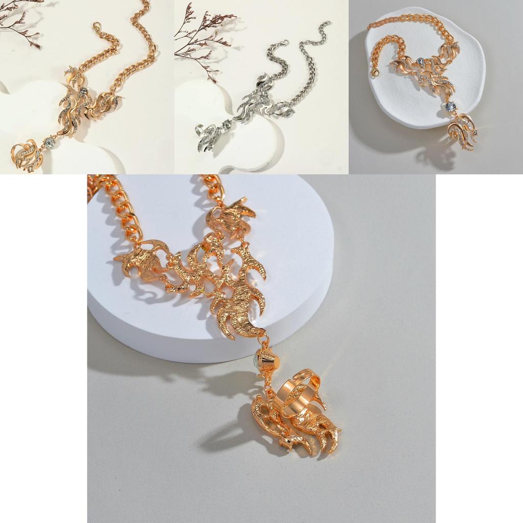 Contemporary Alloy Water Diamond Finger Bracelet For Women Travel Souvenir