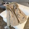 Parker Women's Winter Fashionable All-match Cotton Coat Plus Velvet Hooded Jacket Large Fur Collar Warm Cotton Coat Women