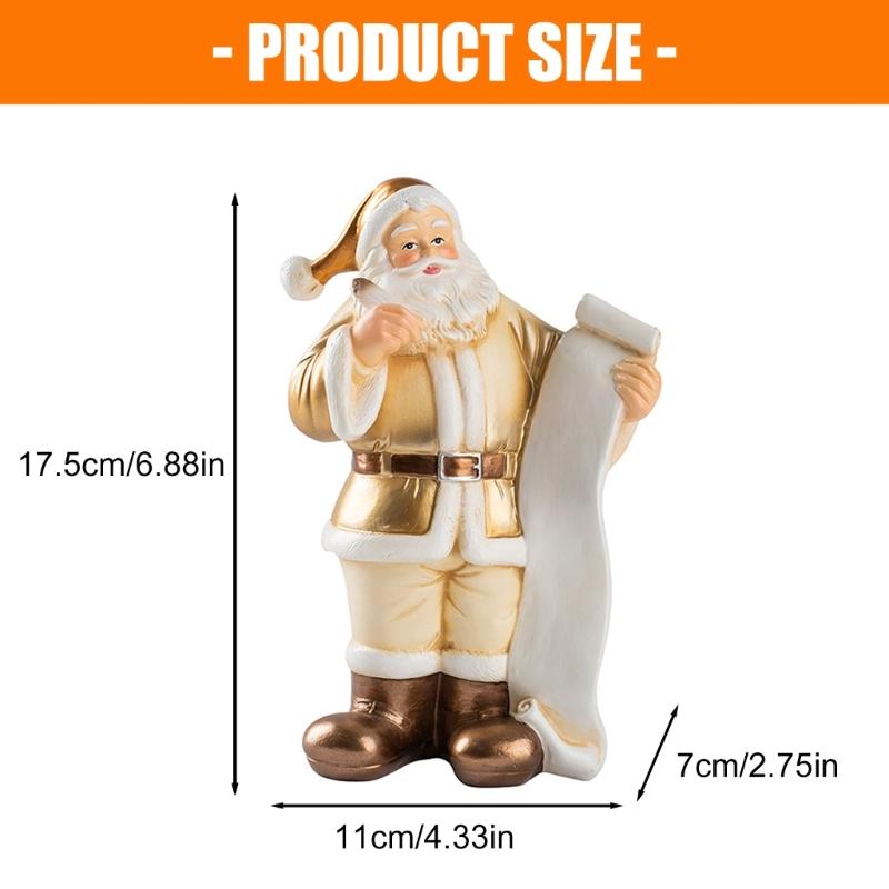 Handcrafted Santa Statue Resins Ornaments For Desktop Christmas Scene And Festival Decoration