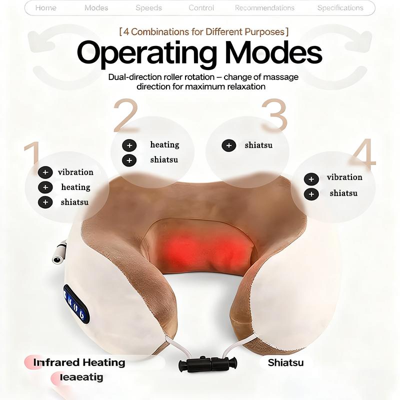 Multifunctional Household Shoulder and Neck Massage Pillow - Heating Neck Care Device with Vibration and Kneading,Shawl Massager,Travel Massage Pillow