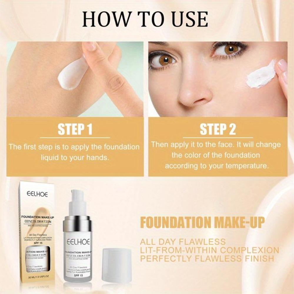 30ml Natural Moisturizing Foundation, Concealer and Waterproof, Long-lasting Moisture, Brightens Skin Tone