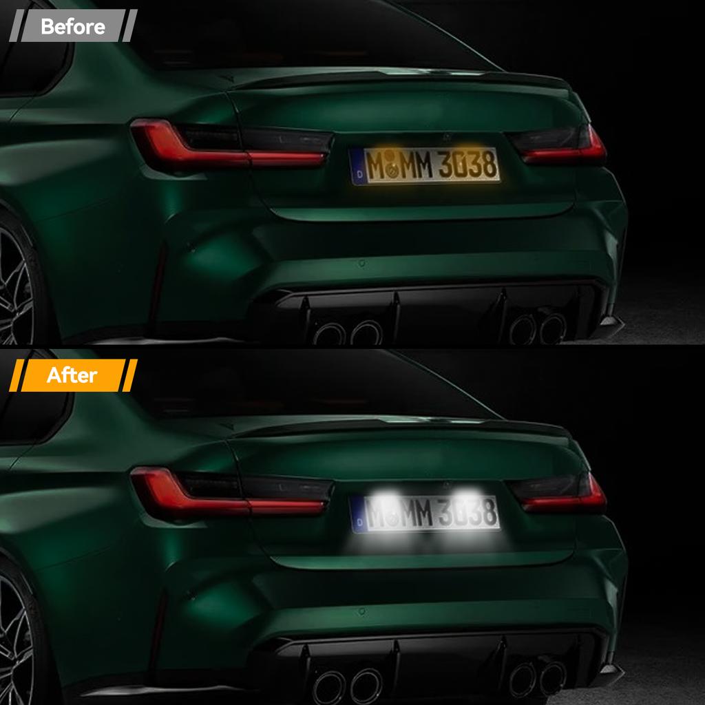 For Peugeot 207 307 308 3008 407 508 For Citroen C3 C4 C5 White LED Rear Registration Number License Plate Lights Lamp Assembly