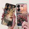 Cover For Tecno Pova 5 Case LH7n Silicone Cute Cat Fashion Flowers Luxury Painted Casing For Techno Pova 5 Phone Case Bumper
