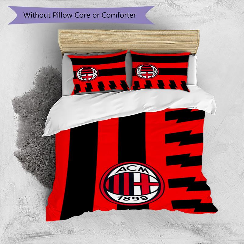 3pcs A-AC Milan Design Cover Set - HD Printed Bedding with 1 Cover and 2 Pillowcases - Perfect for Home and Dorm Decor