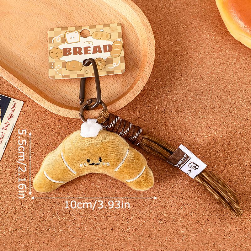 1PC Cute Backpacks Soft Decorative Bread Keychain Durable Sturdy Practical Plush Wallets Delicate Touch Gift