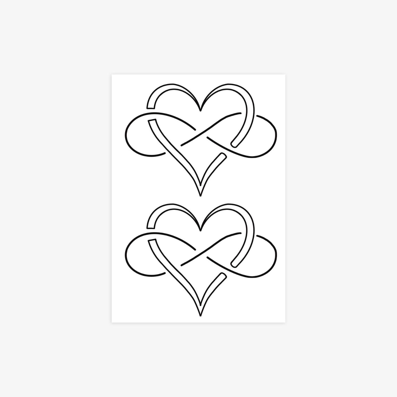 Tattoo Stickers Sweet Cool Babes Waterproof Lasting Arm Collarbone Love Mobius Ring Tattoo Stickers 7*10