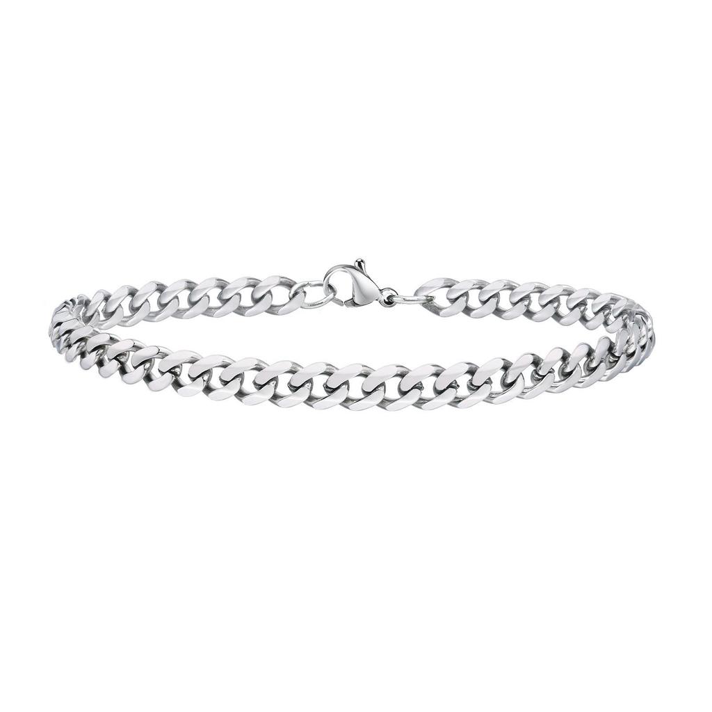 Stainless Steel Double-Layered Twisted Chain Cross Bracelet BR-1300