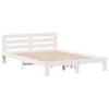 Vidaxl Bed Frame Without Mattress, White, 140X200 Cm, Solid Pine Wood