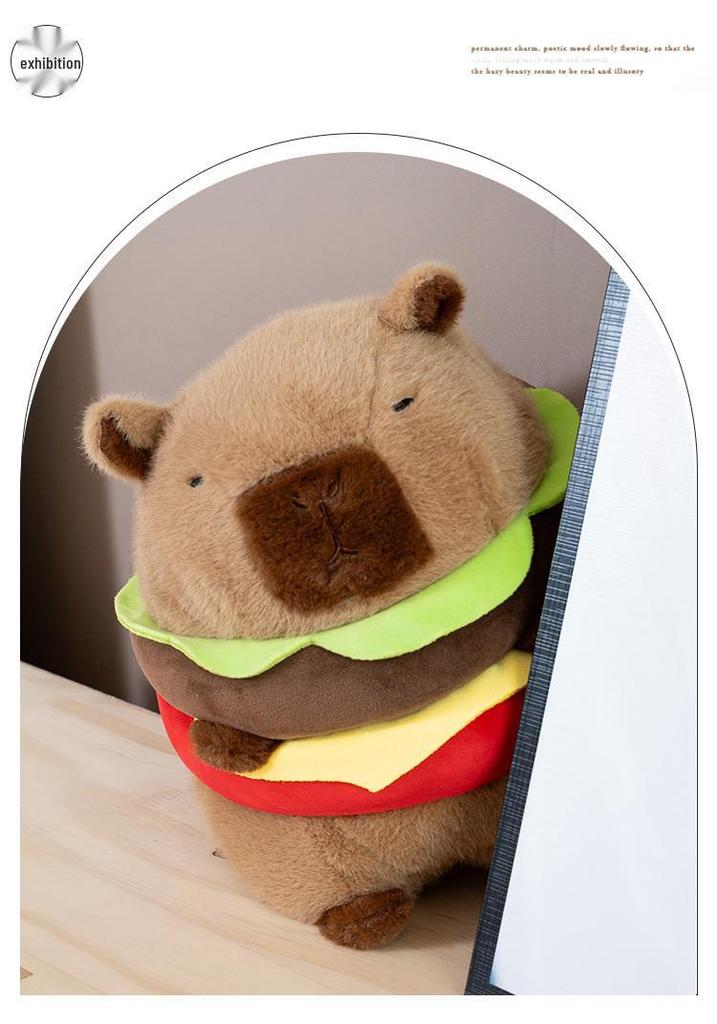 Capybara Hamburger Plush Pillow Doll - Perfect Birthday Gift for Women