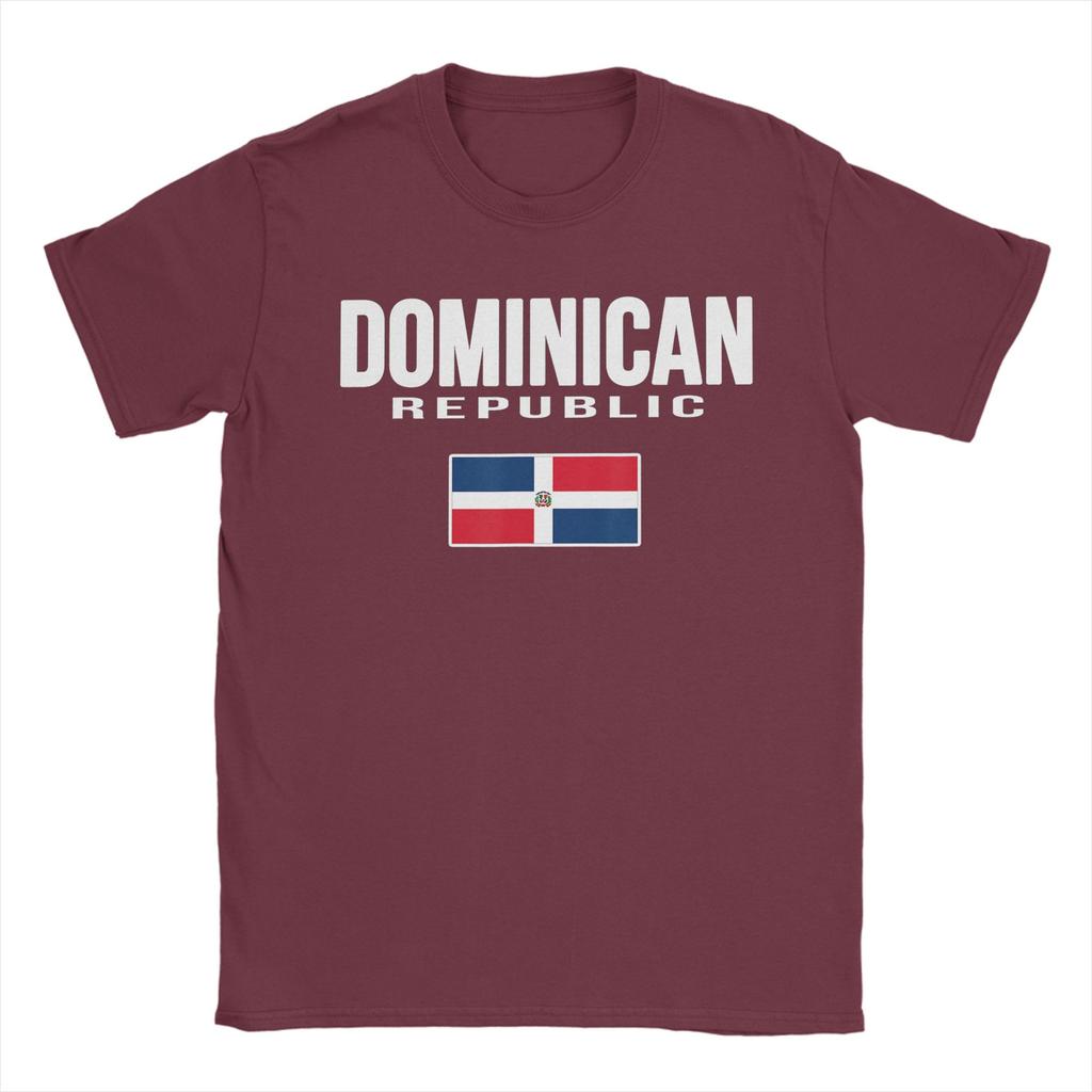 Vintage T-shirt Sommar DR Dominikanska Republikens Flagga República Dominicana Souvenir T-shirts för Unisex Större Storlekar Kortärmade T-shirts