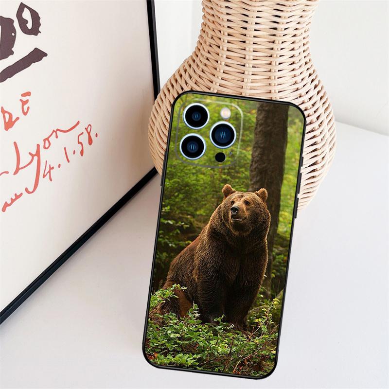 Grizzly Bear Phone Case For iPhone 16 Pro Max 14 13 12 11 15 17 Pro Max mini 15 16 Plus 16e Back Cover