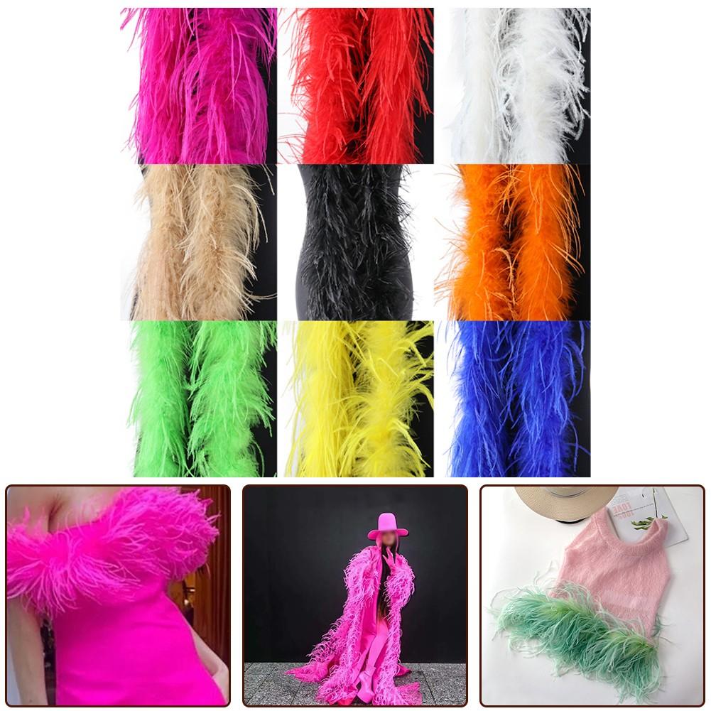 Feather Trim Scarf Add Glamour to Your Outfit with 2M Ostrich Feathers