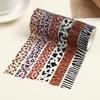 Animal Print Washi Tape Set: 6 Rolls of Tiger, Zebra, and Leopard Patterns for DIY Journals & Decoration