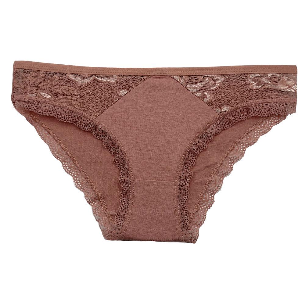 Women s Cotton Low-Rise Lace Thongs - Solid Color Sexy Style XL