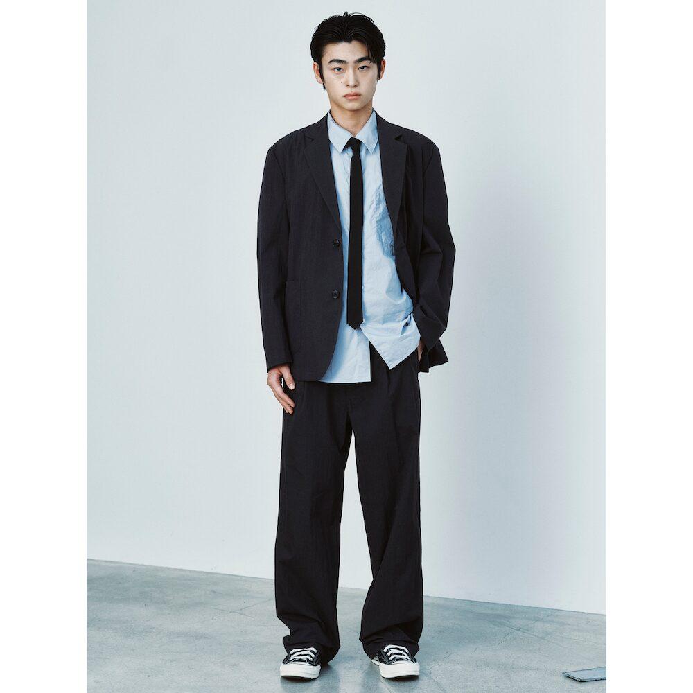 8SECONDS Cotton Nylon Semi-Wide Fit Setup Pants Navy