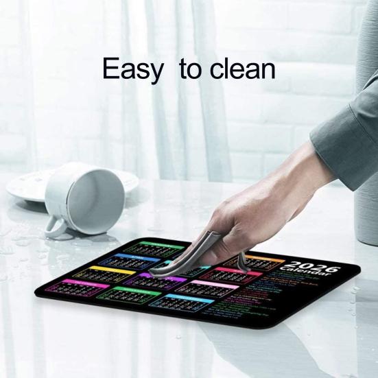 2026 Calendar Mouse Pad with Non-slip Rubber Base Rectangle Waterproof Home Office Gaming Computer Laptop Mousepad Desk Mat PC Accessories