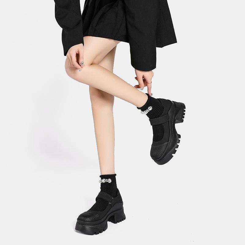 Fashion 2025 New Retro Single Shoes Shallow Square Toe Women's Shoes Round Toe Women Fashion Thick Heel Mary Jane Shoes