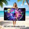 Soccer Theme Beach Towel Personalized Custom Name & Text Soft Quick Dry Beach Towel for Swimming Travel