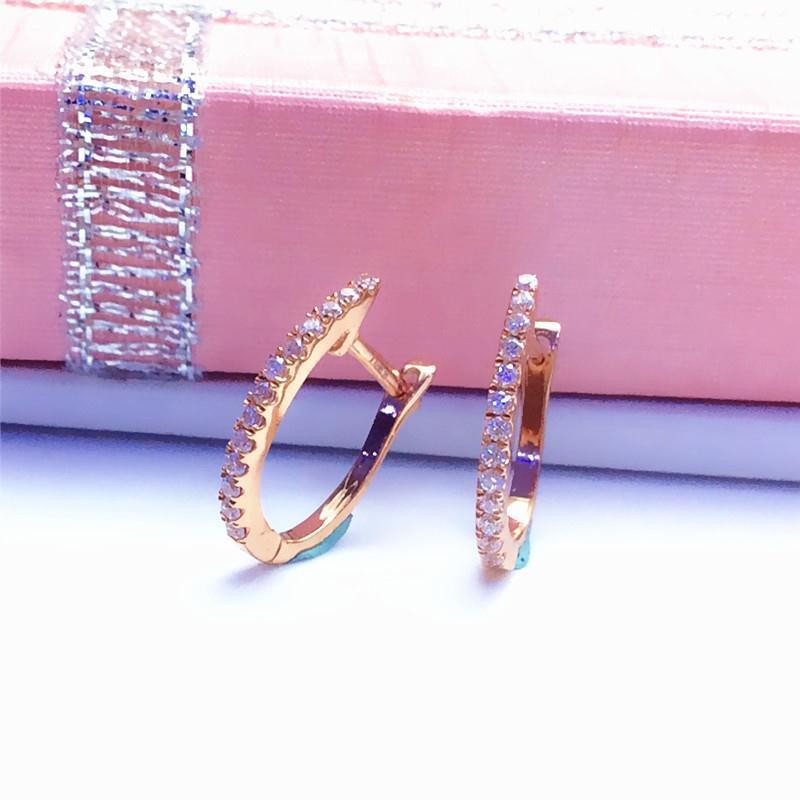 Purple Gold Color Gold Plated Rose Gold Zircon Shiny Purple Gold Universal Air Holder Earrings Accessories