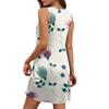 Robe d'été décontractée à imprimé floral et col carré pour femme, sans manches, avec poches